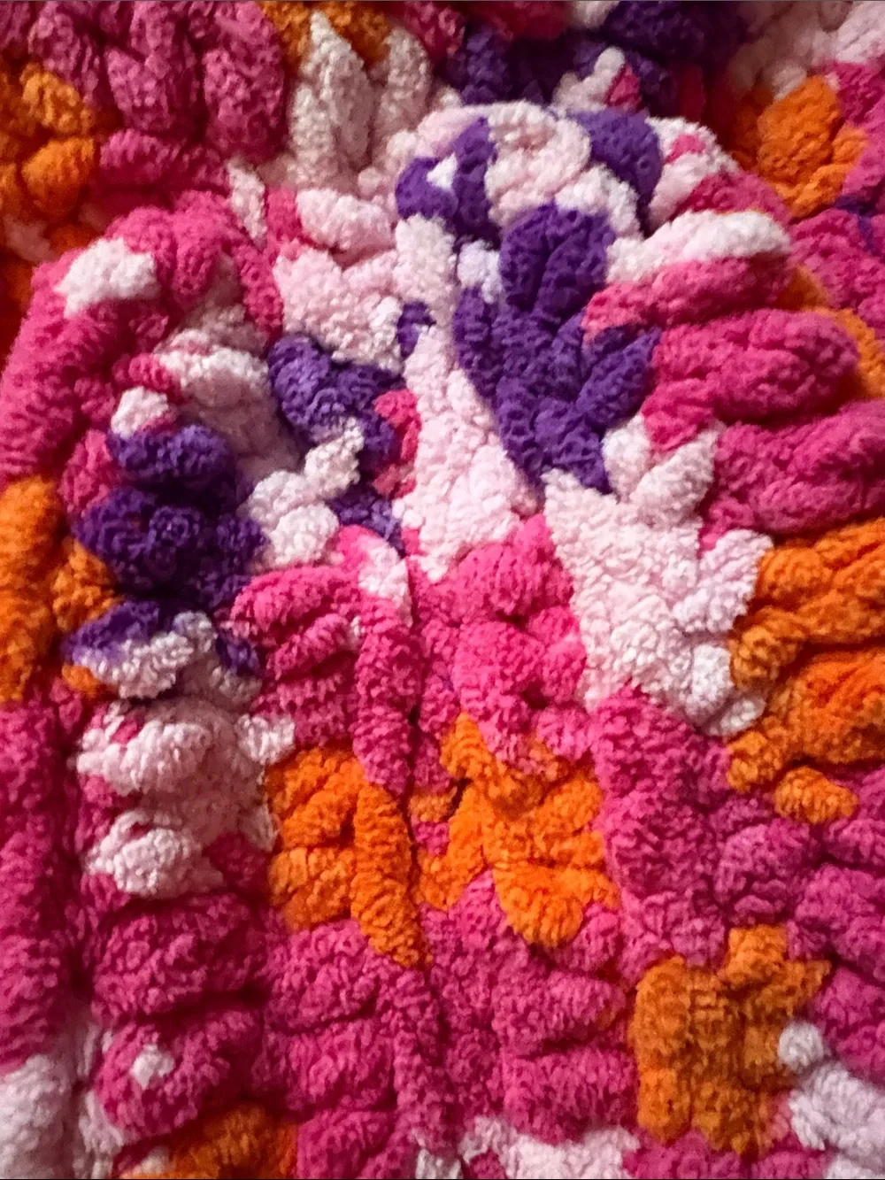 Mermaid Tail Blanket Pink Multicolor Crochet Very cozy and strong 43” x 17.5”